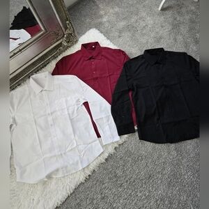 Luxury Collection Casual Long Sleeve Button Down Shirts. Bundle of 3. Si…